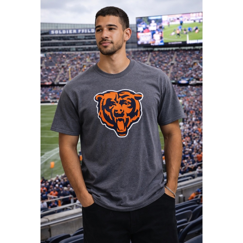 Chicago Bears NFL‎ Team Apparel T-Shirt 2XL Graphic Gray Football